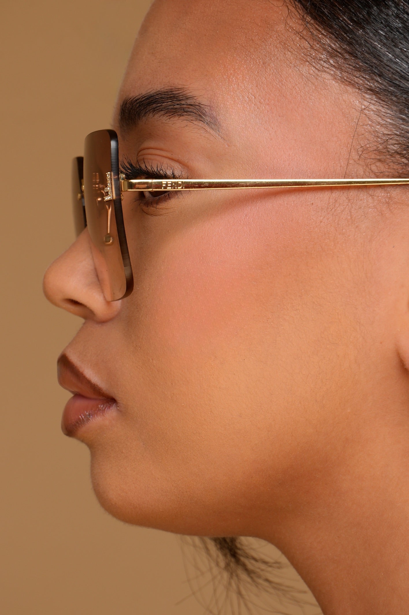 Lunettes de soleil Fendi Carré Or