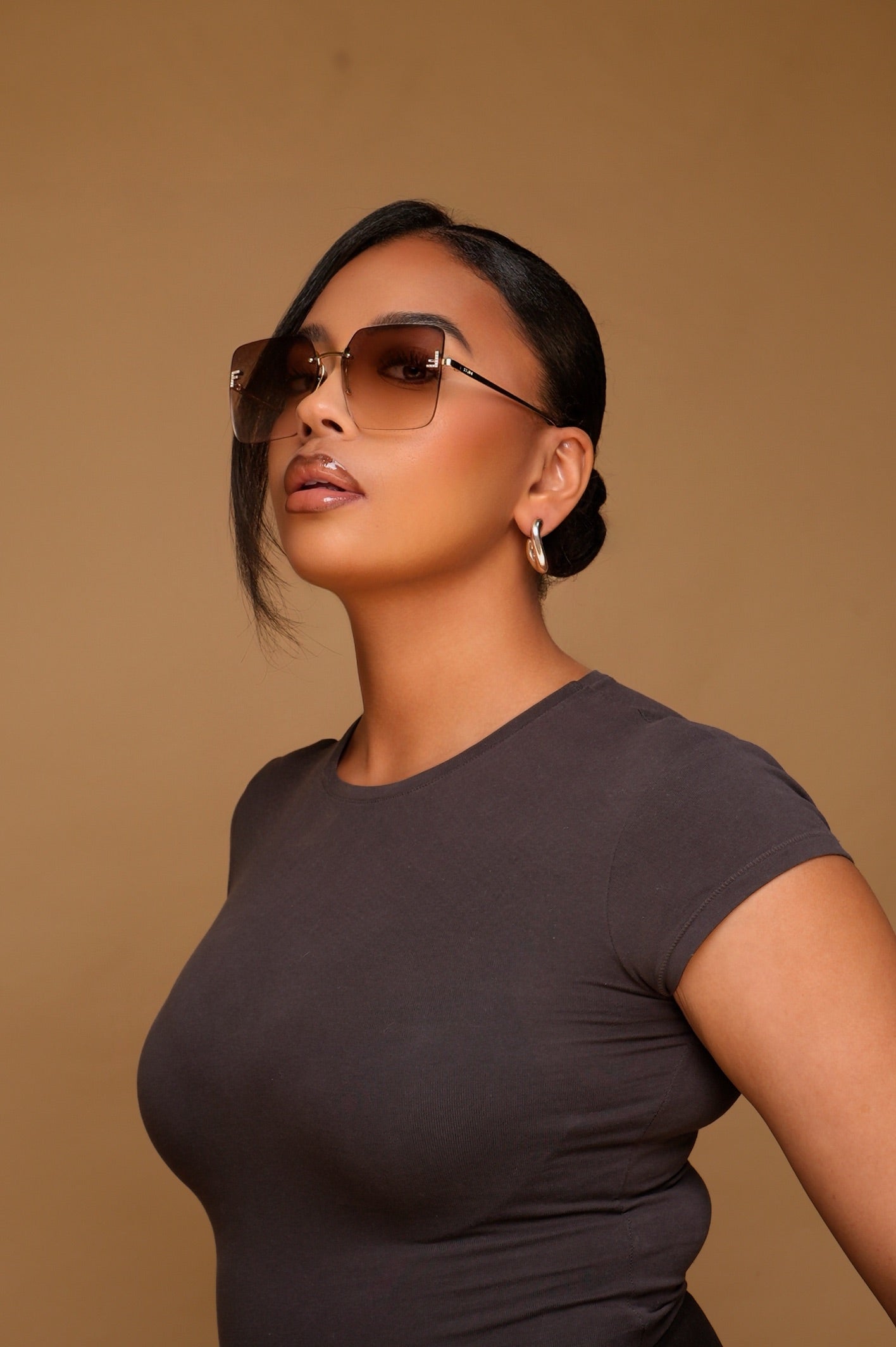 Lunettes de soleil Fendi Carré Or
