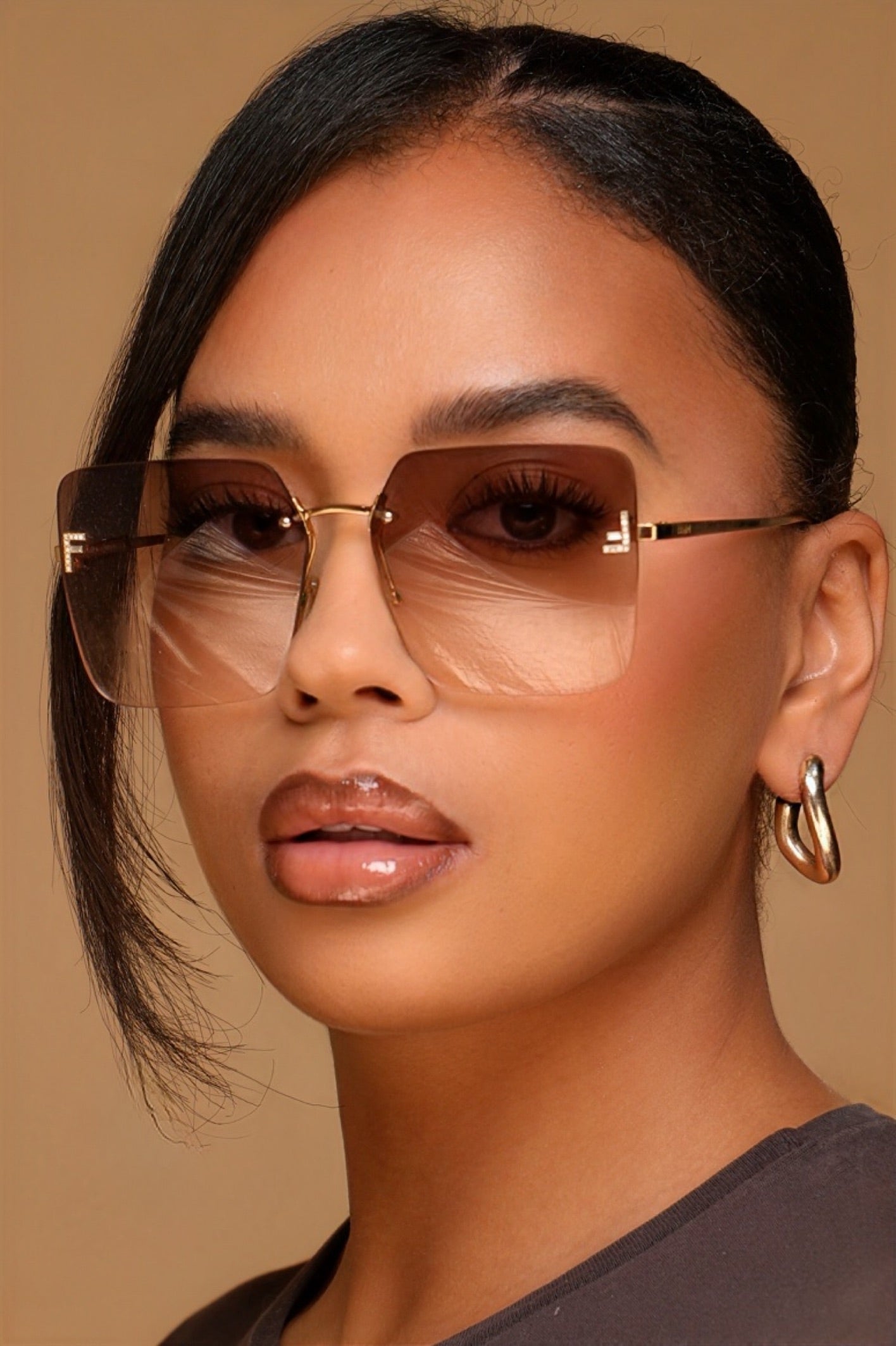 Lunettes de soleil Fendi Carré Or