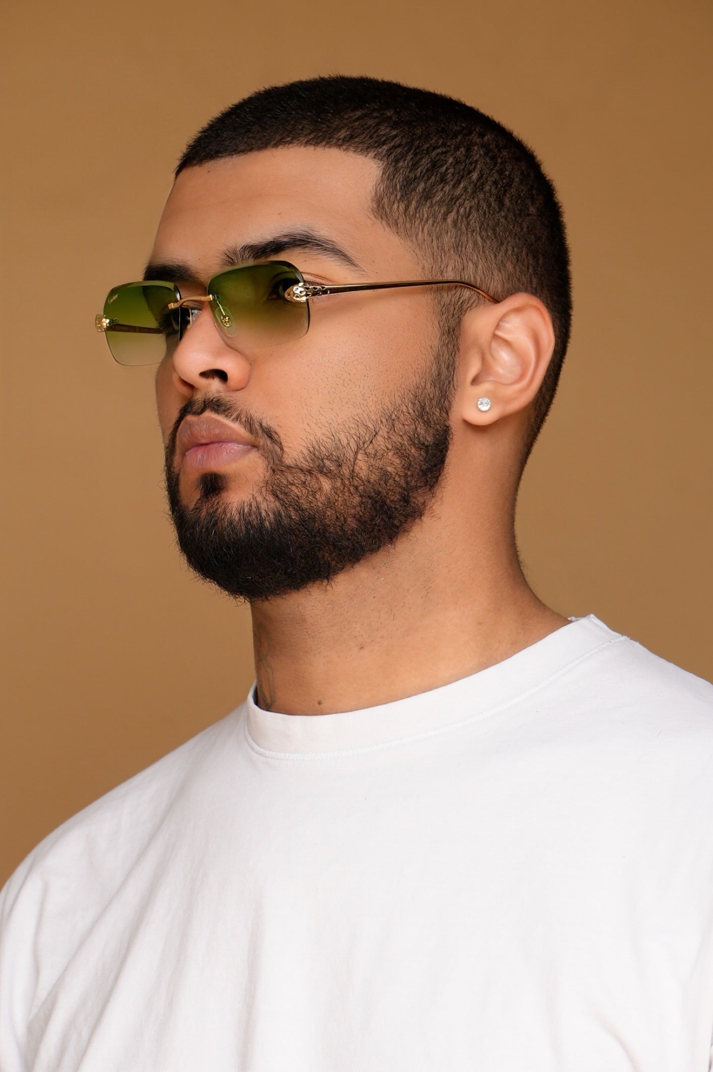 Lunettes de soleil Cartier Panthère Yeux Vert Or