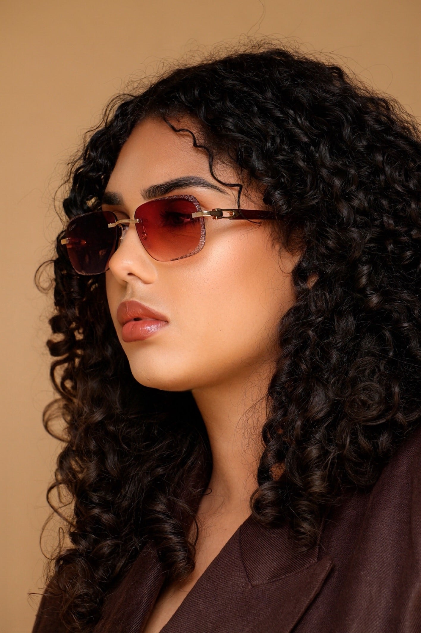 Lunettes de soleil Cartier Acétate Bordeaux